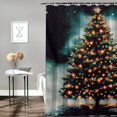 thumbnail image 2 of SHERONV Christmas Tree Lights Wall Hanging Tapestry Bathroom Décor Set with Hooks 100% Polyester Shower Curtain for Bathroom Decoration 69"x72, 2 of 7