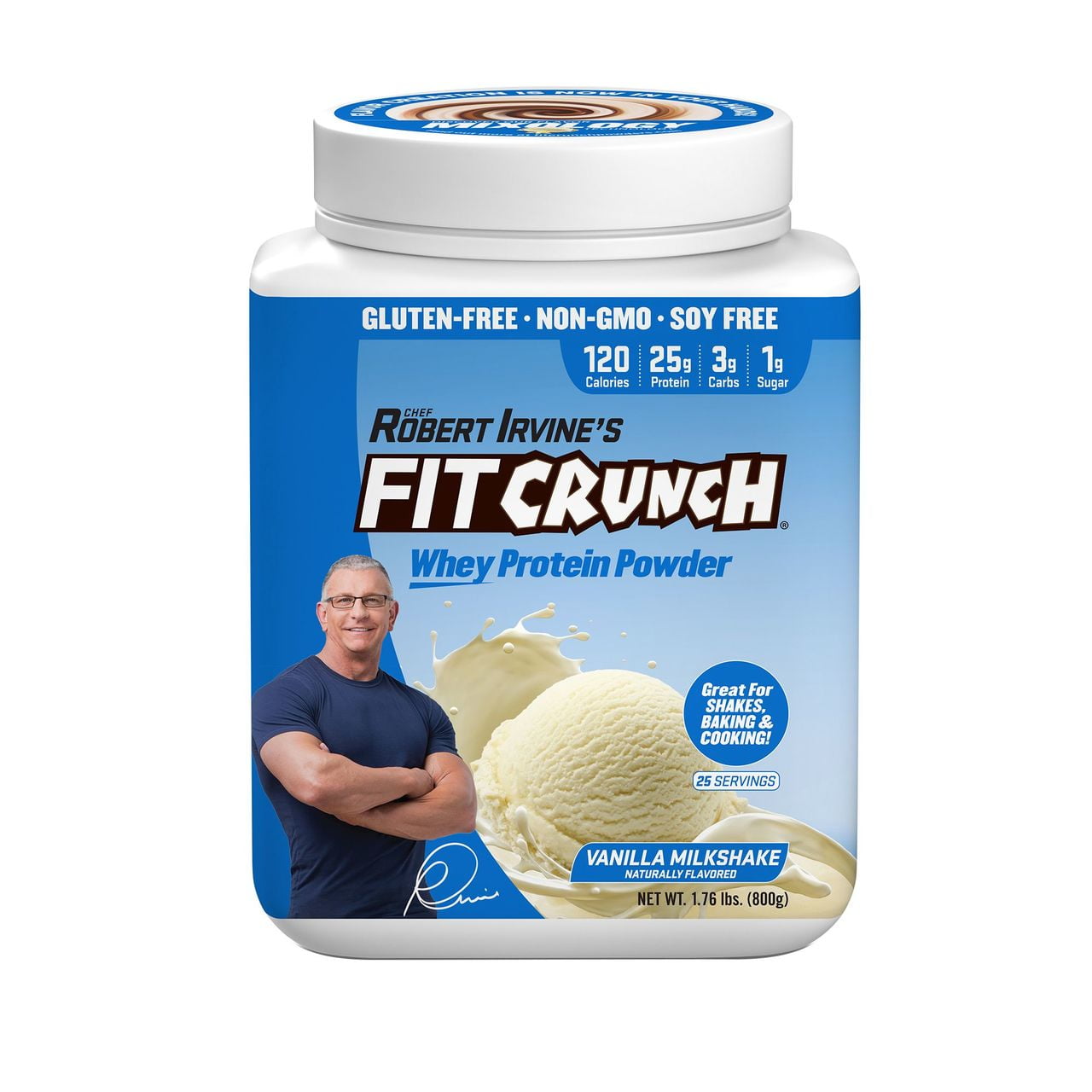 Product of Fit Crunch Vanilla Milkshake Whey Protein Powder, 1.76 lbs