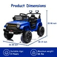 thumbnail image 3 of Sakiyr 12V Electric Ride-On Truck for Kids with Remote Control, Dual Motors, 2 Speeds, Music Player, LED Lights, Ride on Toys for Ages 2-6 - Dark Blue, 3 of 8