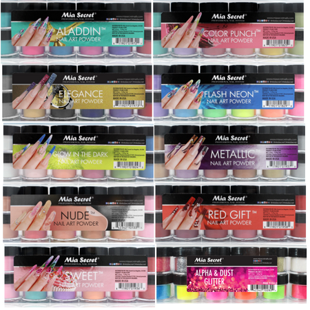 Acrylic Nail Accessories (LWS LA Wholesale Store Mia Secret Nail Art Acrylic Collection Powder 6 Colors Set - CHOOSE YOUR SET)