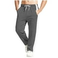 thumbnail image 6 of cocolona Sweatpants for Men Drawstring Straight Leg Striped Sweat Pants Fashion Casual Sports Joggers Pants with Pockets, 6 of 6