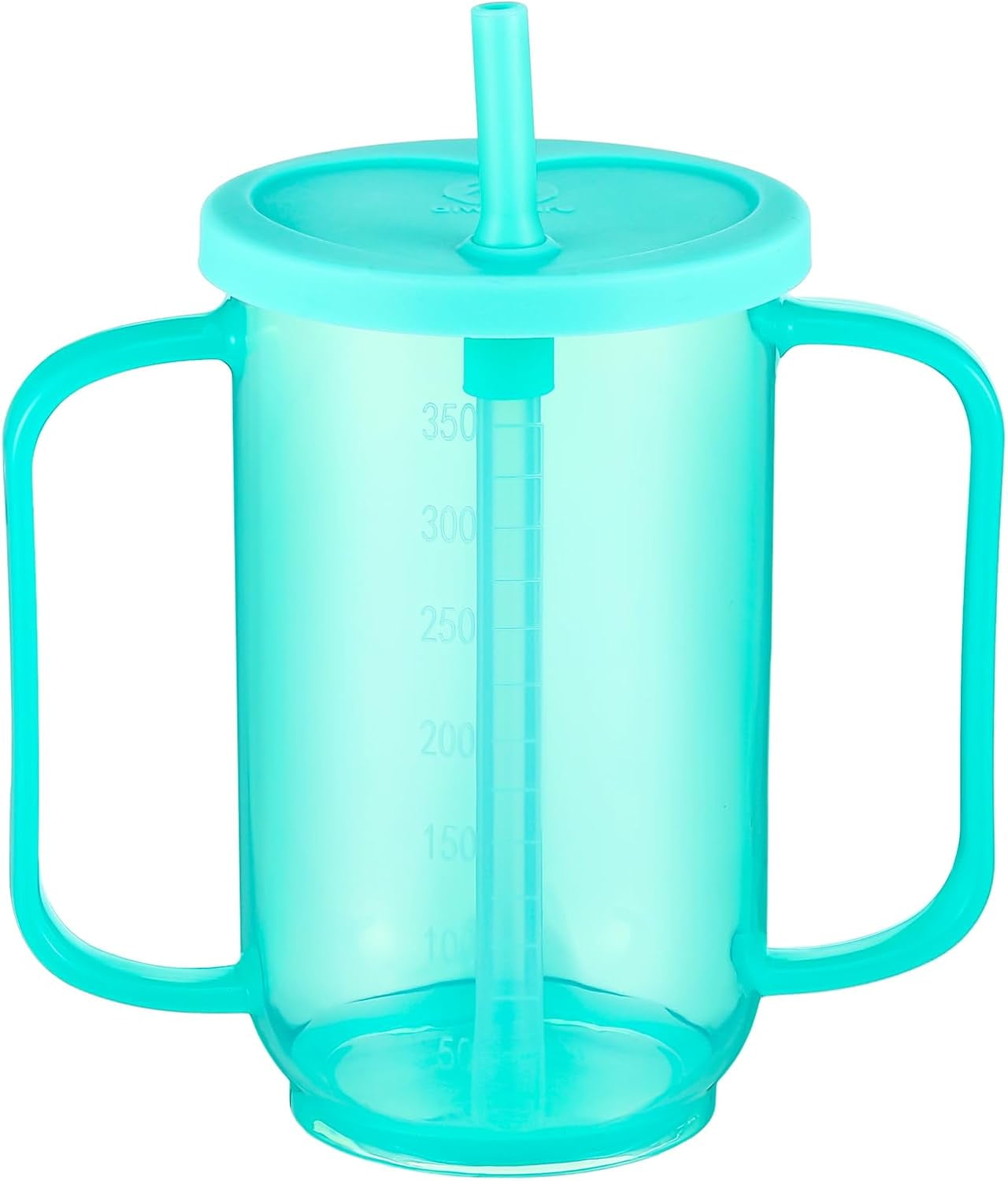 ABPETE Adult Sippy Cups for Elderly 12 oz Straw Sippy Cups with 2 Handles No Spill for Adults Spill Proof Dysphagia Cup for Disabled Patients(Red)
