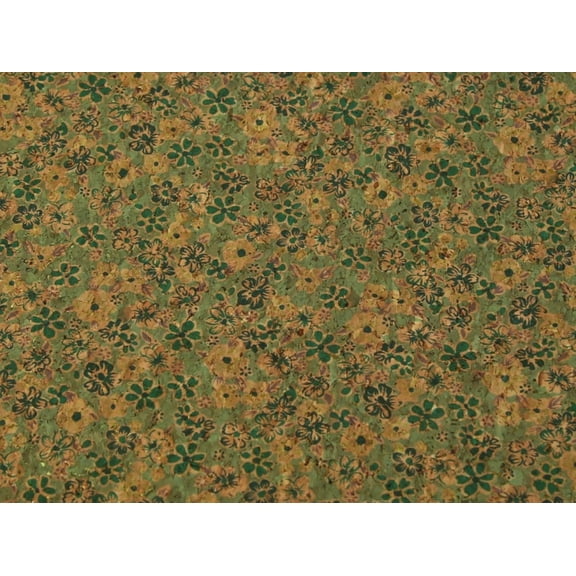 Minerva Cork Leather Fabric Green - per yard