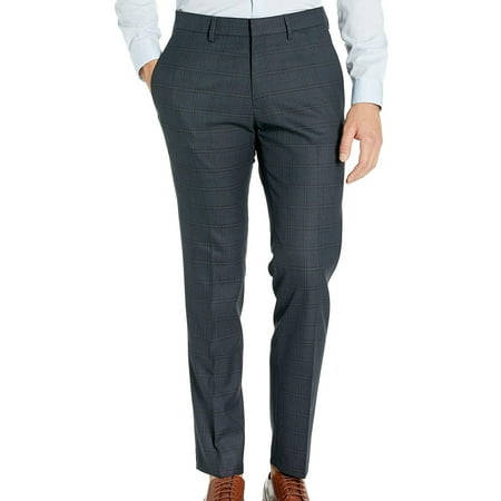 Reaction Kenneth Cole Mens Pants 34X30 Dress Slim Stretch Gray 34
