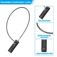 thumbnail image 3 of Uxcell 2 Pack 4 Digit Combination Lock, Helmet Padlock Cable Lock Locker Lock with 1.97Ft Flexible Security Steel Lock Thick Wire for Bike Locker Travel Luggage, Black, 3 of 6