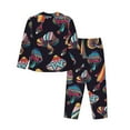 thumbnail image 2 of Disketp Pajamas Set Long Sleeve Sleepwear Womens Button Down Nightwear Pj Sets-Colorful Mushrooms, 2 of 9