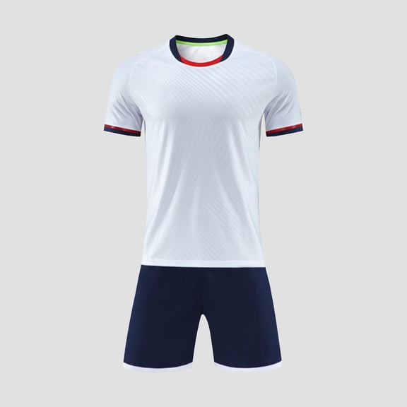 ITSAME Activewear Outfits for Boys, Short Sleeve Top and Shorts 2-Piece Quick-Dry Performance Football Training Outfits White 10T