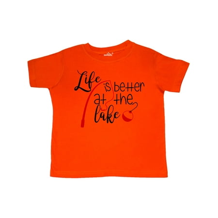 

Inktastic Life Is Better at the Lake Fishing Pole with Bobber Gift Toddler Boy or Toddler Girl T-Shirt