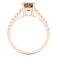 thumbnail image 4 of Clara Pucci 14K Rose Gold Solid Gold Champagne Solitaire with Accents Anniversary Ring for Women - 2.21 cttw Oval Cut, 4 of 7