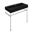 thumbnail image 1 of Swiss Madison Well Made Forever SM-CS763 Carre 36" Ceramic Console Sink In Matte Black Basin, 1 of 4