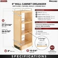 thumbnail image 3 of Rev-A-Shelf 9.5" Pullout Kitchen Wall Cabinet Organizer Soft-close, 448-BBSCWC-9C, 3 of 8