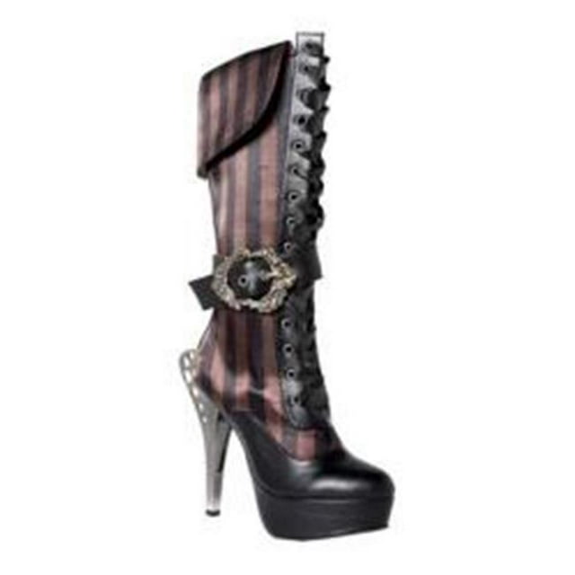 Hades ETHEREAL-BLK-6-Ethereal Plate-Forme à Rayures Boot&44; Noir-6 Po.