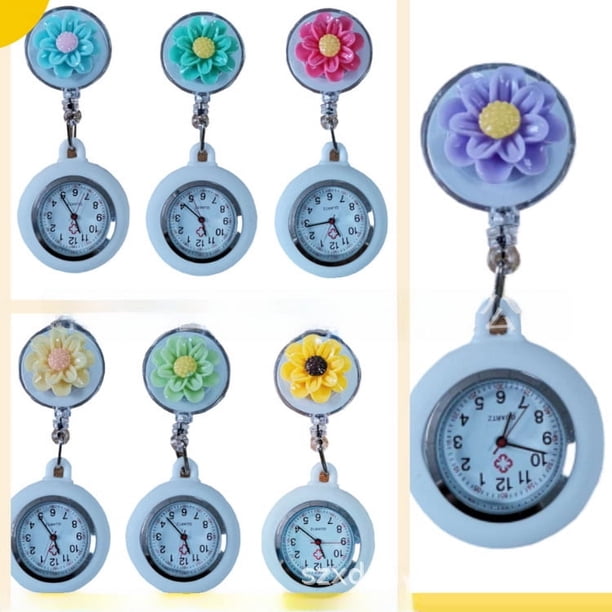 Reloj de bolsillo para enfermera, reloj de enfermera telescópico, hebilla de extracción fácil, tarjeta de trabajo universal, regalo para estudiantes, mesa