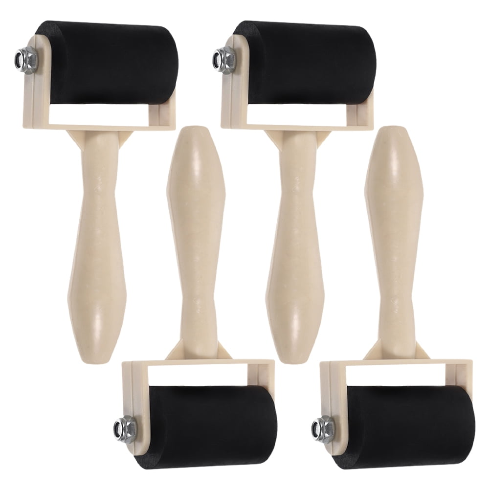 Rouleau Encreur Brayer - 3 Tailles - Outil Pour Estampage, Peinture, Gravure - Caoutchouc, Métal, Bois - 3