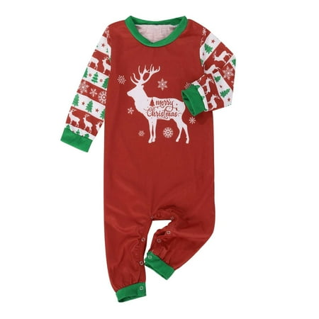 

Matching Family Christmas Pajamas 2-piece Pajama Set Funny Cute Reindeer Print Santa Plaid Color Block Long Sleeve Loose Christmas Outfits