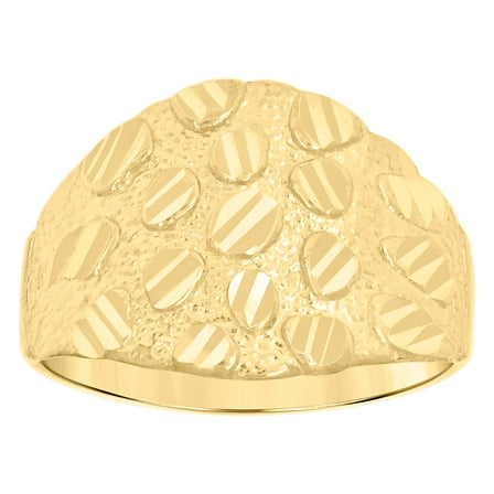 10kt Yellow Gold Mens Nugget Fashion Ring 2 Grams