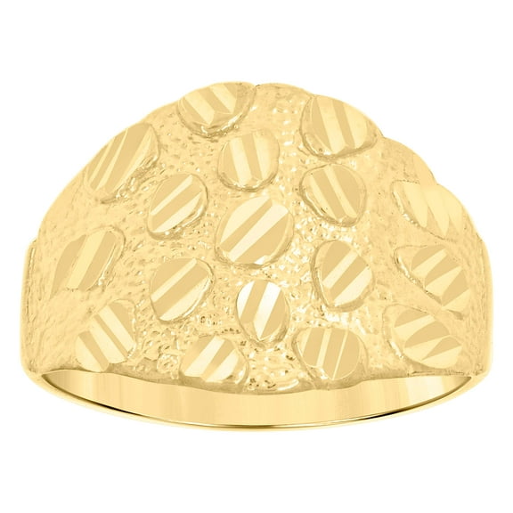 10kt Yellow Gold Mens Nugget Fashion Ring 2 Grams