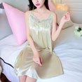 thumbnail image 4 of HomeGardon Nightgowns for Women,Summer Dresses Fashion Women V-Neck Casual Solid Sleeveless Sleepshirts Dress, 4 of 4