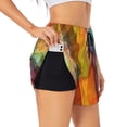 thumbnail image 3 of Lsque Abstract Watercolors Tartan Printed Women's Running Shorts with Liner Pockets,Elastic Quick Dry Workout Athletic Gym Yoga Shorts,Womens High Waist Shorts-XX-Large, 3 of 9