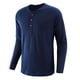 thumbnail image 2 of Hombres Cuello Redondo Manga Larga Raglan Diario Slim Fit Botones Pullover Camisas Tops Blusa Pompotops oipoqjl7761, 2 of 3