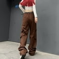 thumbnail image 1 of Vedolay Trousers Women's V Cross Waist Tummy Control Casual Bootcut Pants,Coffee L, 1 of 5