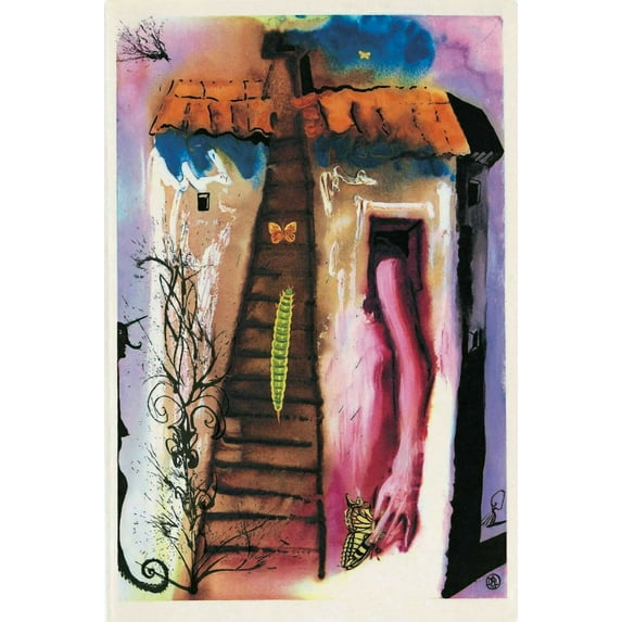 Dali Alice In Wonderland Caucus Race And A Long Tail - Canvas OR Print Wall Art