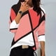 thumbnail image 1 of ICHUANYI Liquidación Blusa de manga larga informal con cuello redondo y costuras en contraste para mujer ICHUANYI WER202308250494, 1 of 5