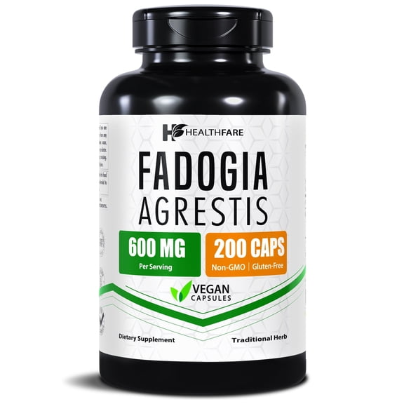 HealthFare Fadogia Agrestis Extract 600mg | 200 Vegan Capsules | Herbal Supplement for Strength, Vitality & Energy | Non-GMO, Gluten-Free | Made in USA