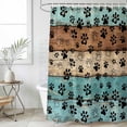 thumbnail image 6 of Aqua Brown Shower Curtain, Waterproof Shower Curtains for Bathroom, Rustic Farmhouse Dog Paw Vintage Washable Fabric Bathtub Curtain Set Bath Decor with 12 Hooks Standard 72"x72", 6 of 6