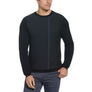 Perry Ellis Big & Tall Placed Vertical Stripe Textured Crewneck Sweater, Dark Sapphire, Size 3X