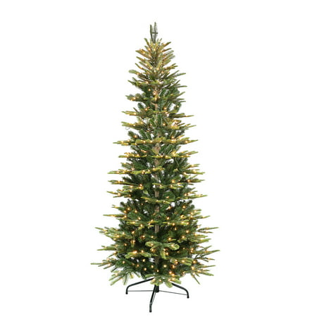 Puleo International 7.5 ft. Pre-Lit Slim Aspen Fir Artificial Christmas Tree with 450 UL-Listed Clear
