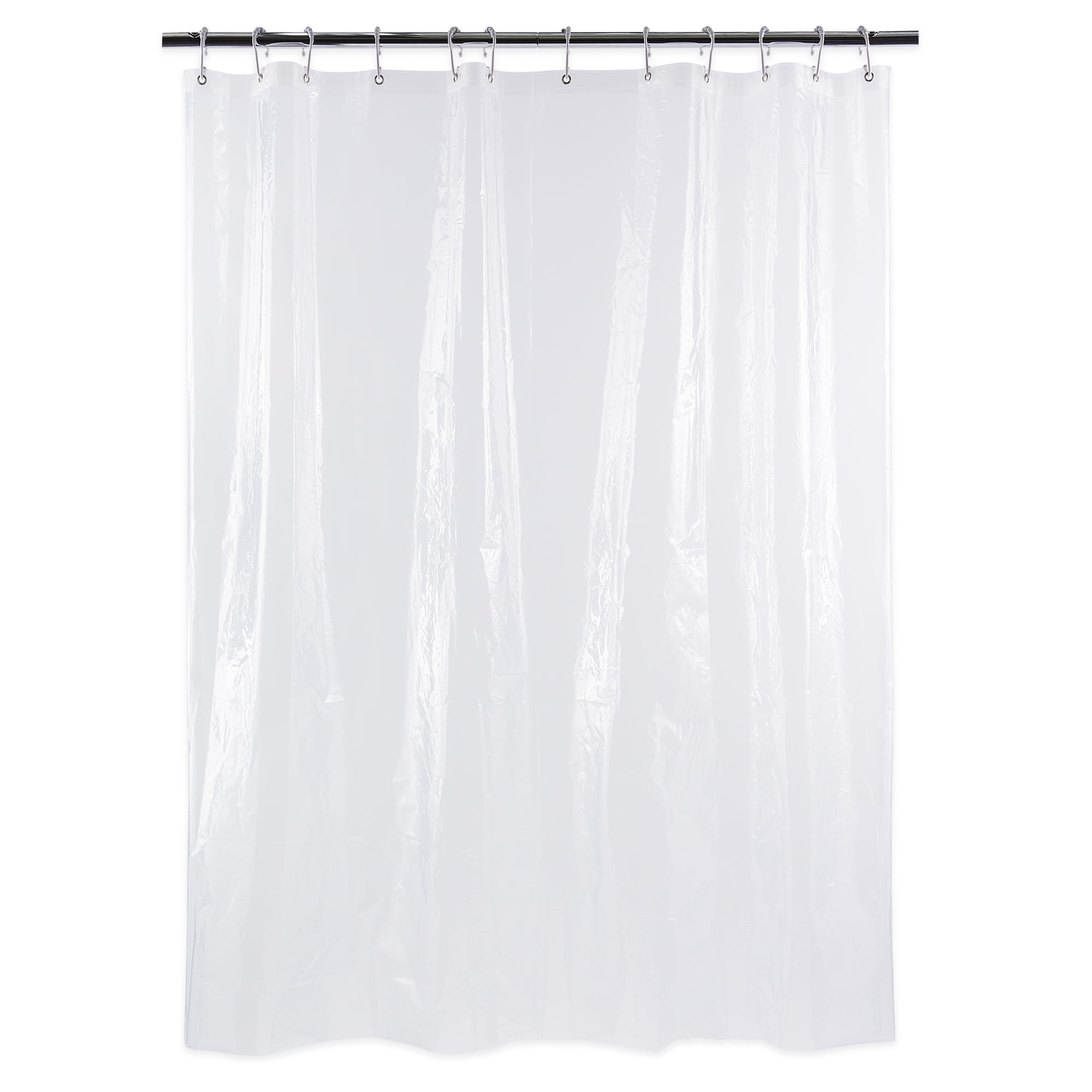 J&M Antibacterial & Mold Resistant Shower Curtain, 72x72", White