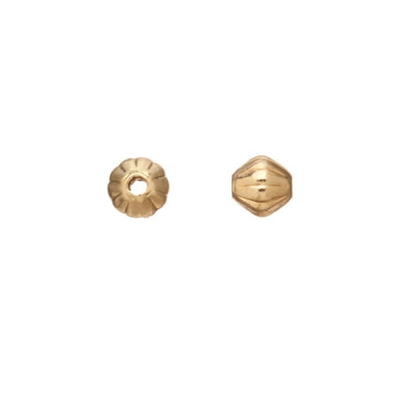 Brass Bicone - 100pcs Bicone Corrugated Bead 18K Gold-Finished Brass 4mm