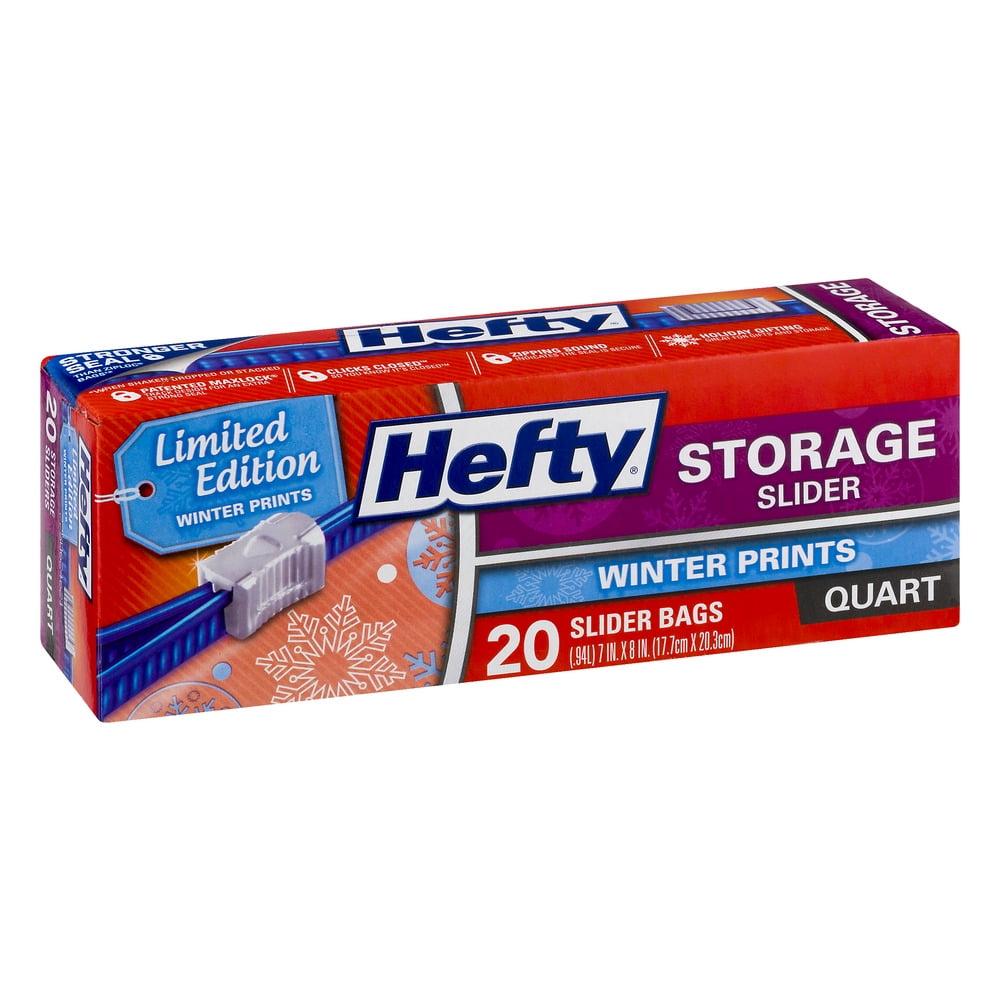  Hefty Slider Storage Bags (Quart, 20 Count) : Health & Household