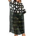 thumbnail image 4 of HELLHERO Women's Star & Camo Print Kimono Cover Up - Lightweight Breathable Long Beach Cardigan for Summer Vacation Pool & Resort, 4 of 6