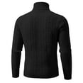 thumbnail image 3 of Hogleaql Men's Turtleneck Sweater Long Sleeve, Casual Cozy Cable Knitted Slim Fit Sweater Thicken Fall Winter Solid Color Dressy Sweater Top Black XL, 3 of 3