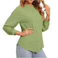 thumbnail image 1 of Yuyuzo Womens Shirts Long Sleeve Button down V Neck Solid Color Basic Fall Going out Tops for Women Blouse, 1 of 4