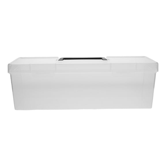 LOLIPPYY Clear Plastic Storage Organizer Box with Handle and Lid for Versatile Multipurpose Use