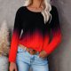 thumbnail image 1 of Pntutb Moda Mujer Cuello Redondo Manga Larga Estampado Casual Camiseta Blusa Pntutb Pntutb-1710, 1 of 5