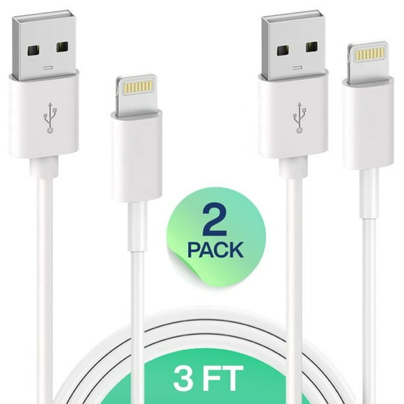 UPBRIGHT For iPhone Lightning Cable Set, MFI Infinite Power, 2 Pack 3FT USB Cable, For Apple iPhone Xs,Xs Max,XR,X,8,8 Plus,7,7 Plus,6S,6S Plus,iPad Air,Mini/iPod Touch/Case, Charging & Syncing Cord