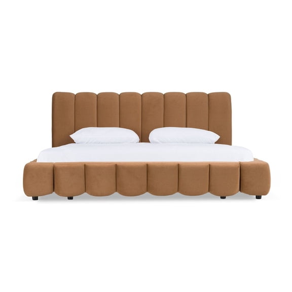 Modrest Harris - Eastern King Modern Brown Fabric Bed