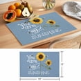 thumbnail image 6 of Sunflowers Placemats Set of 12 Modern Bee You Are My Sunshine Blue Place Mats Indoor Wipeable Table Mats Washable Cloth Dining Table Placemats for Kitchen Holiday Party Home Decor 13x19 Inch, 6 of 9