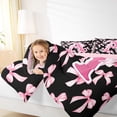 thumbnail image 4 of Manfei Letter Monogrammed A Bedding Comforter Set 2pcs for Boys Girls,Kawaii Ribbon Bow Twin Comforter Sets Microfiber,Dreamy Princess Breathable Bedding Set,Lightweight Room Decor,Reversible, 4 of 8