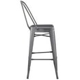 thumbnail image 5 of Industrial Country Cottage Farm Beach House Bar Pub and Dining Kitchen Bar Side Stool Chair, Metal Steel, Silver, 5 of 5