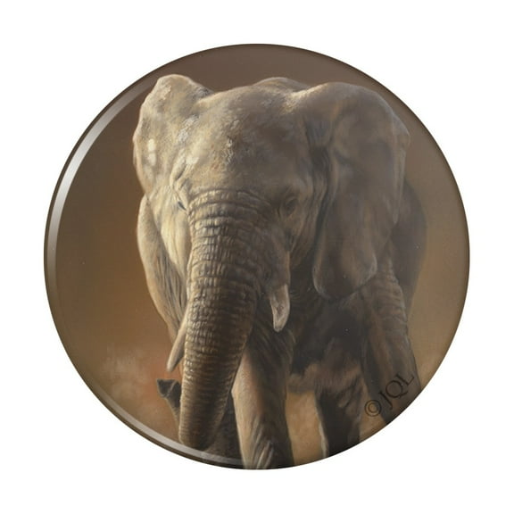 African Elephant Painting Pinback Button Pin