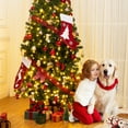 thumbnail image 5 of Christmas Tree, Artificial Full Christmas Tree Seasonal Holiday Decoration Tree with Warm White LED, Metal Stand for Home, Office, Party (PVC, Green-7.5 FT), 5 of 7