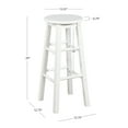 thumbnail image 6 of Linon McMullen 29" Indoor Wood Round Backless Bar Stool, White, 6 of 7