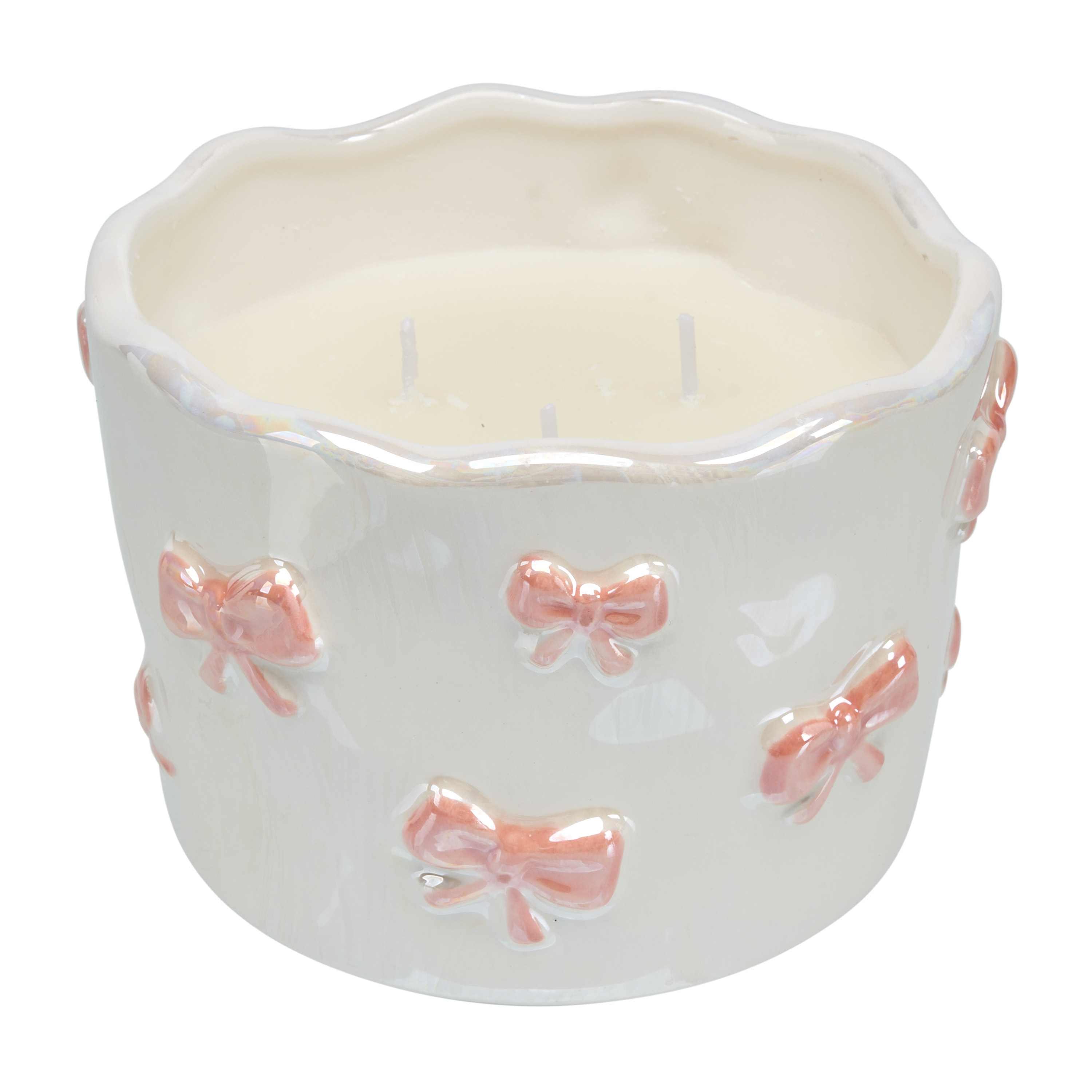 Saint Valentin,BOUGIE NŒUD ROSE