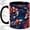 Black, variant on Koi Fish Pond Accent Mug, 11oz Ceramic Coffee Cup for Fish Lovers