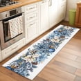 thumbnail image 2 of Blue Christmas Poinsettia 2'x6' Runner Rugs for Hallway Kitchen Bedside Non Slip Washable, Xmas Botanical Balls Snowflake Entryway Rug Runners with Rubber Backing, Long Carpet Runner for Laundry Room, 2 of 8